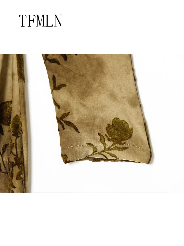 Elegant Women Asymmetrical Slim Dresses 2025 Autumn Fashion Causal Long Sleeve Pleated Party Dress Chic Sexy Printed Party Dress