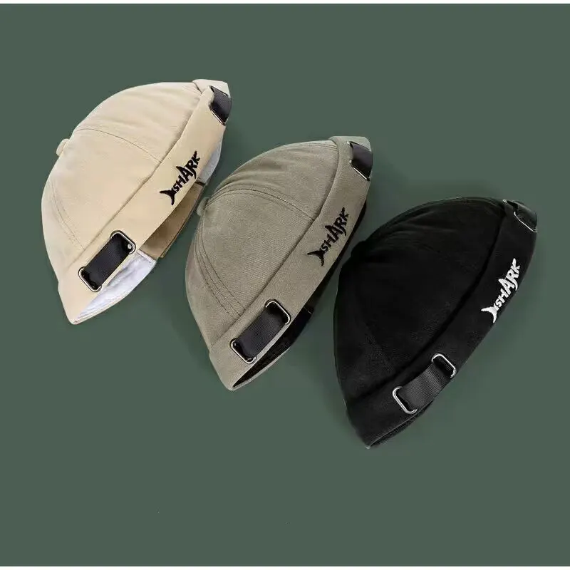 Nouveau chapeau de rue Hip Hop sans bords, Design créatif en forme de requin avec lettres brodées, chapeaux décontractés, bonnets Skullies à la mode_voghion.com