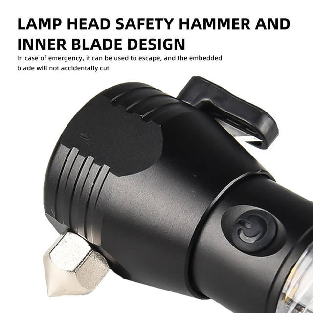 Taschenlampe KFZ Notfall Hammer LED Signal