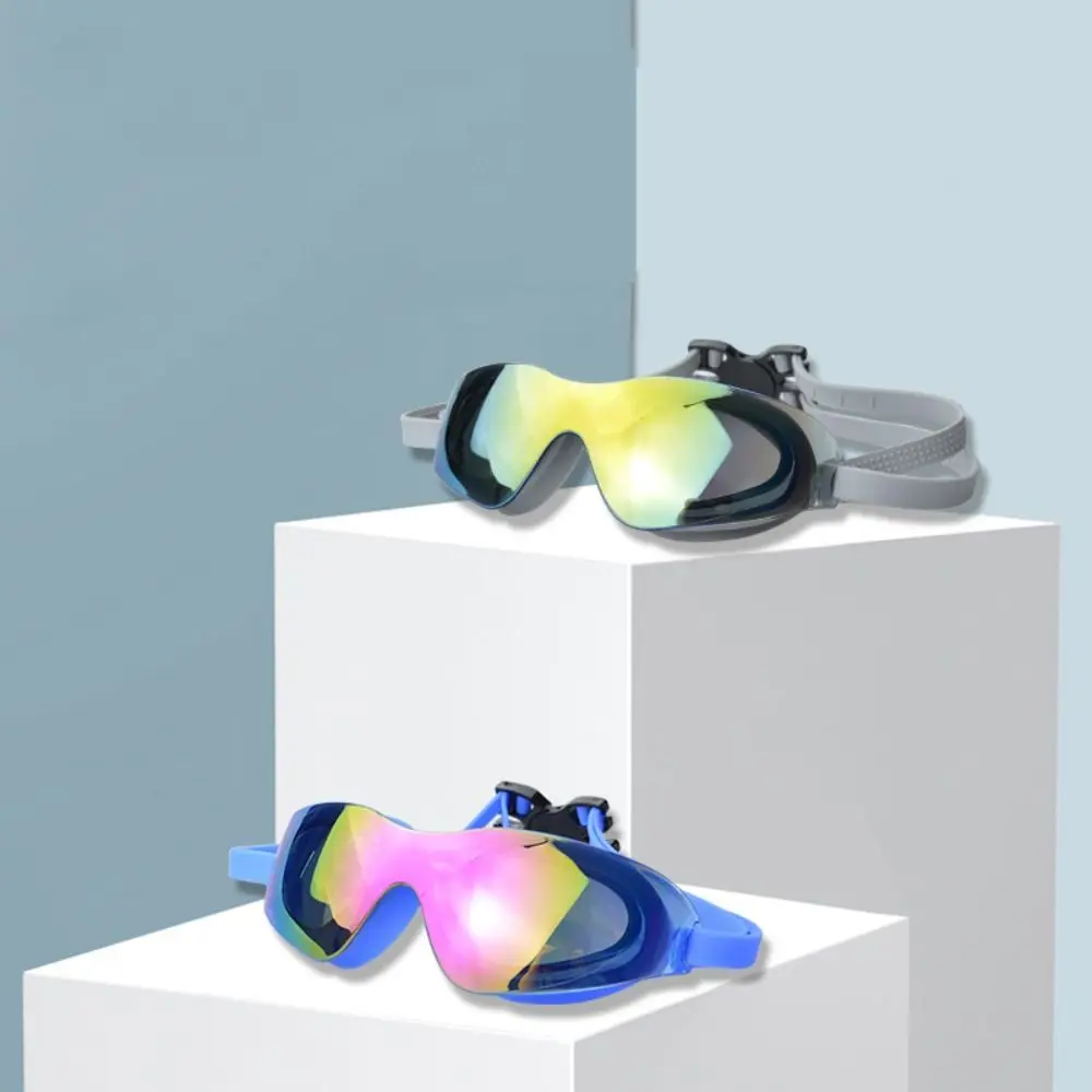 

HD Electroplated Swimming Goggles Silicone Mirror Band Anti-fog Diving Goggles Wide View UV Protection Swimming Glasses