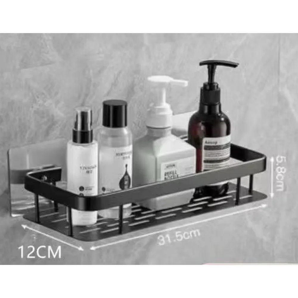 Bathroom Storage Shelf Bathroom Storage Wall Mount Shampoo Makeup Storage Holder Bathroom Accessories No Drilling Wall Shelf Shower Holder for WC