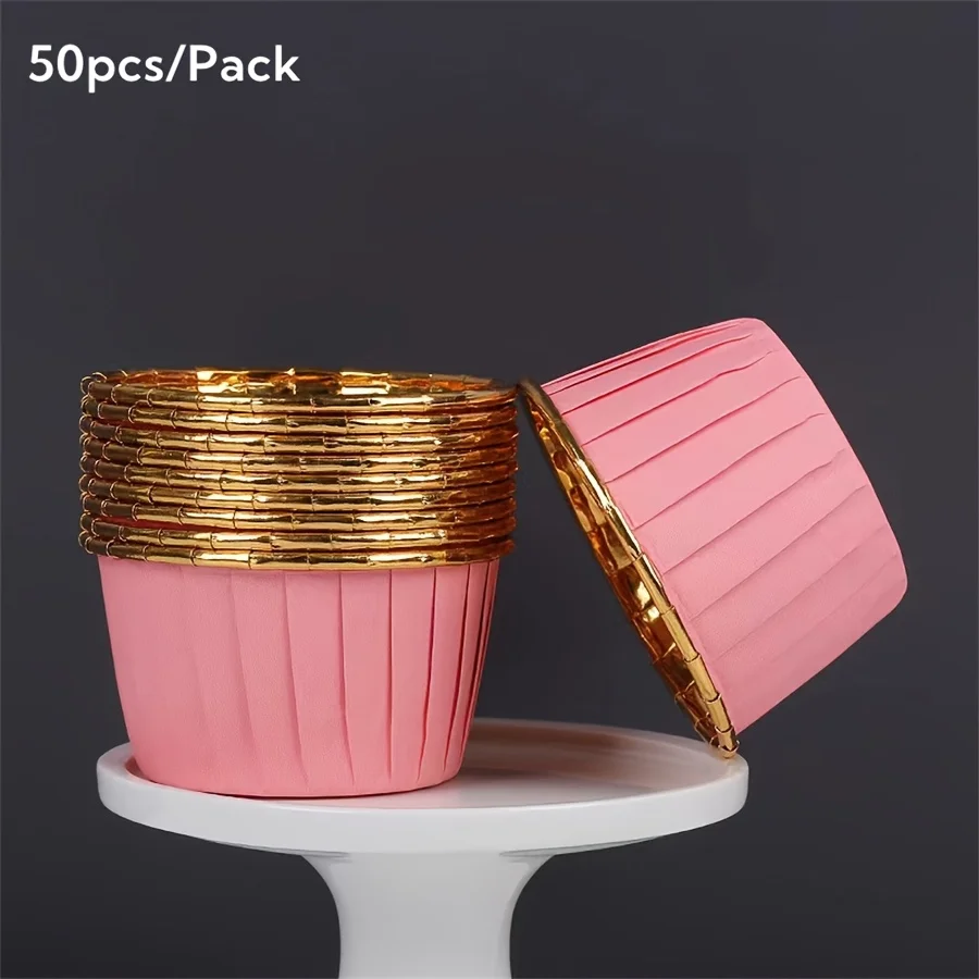 Aluminium cupcake- en muffinvormen, set van 50 stuks - Roze