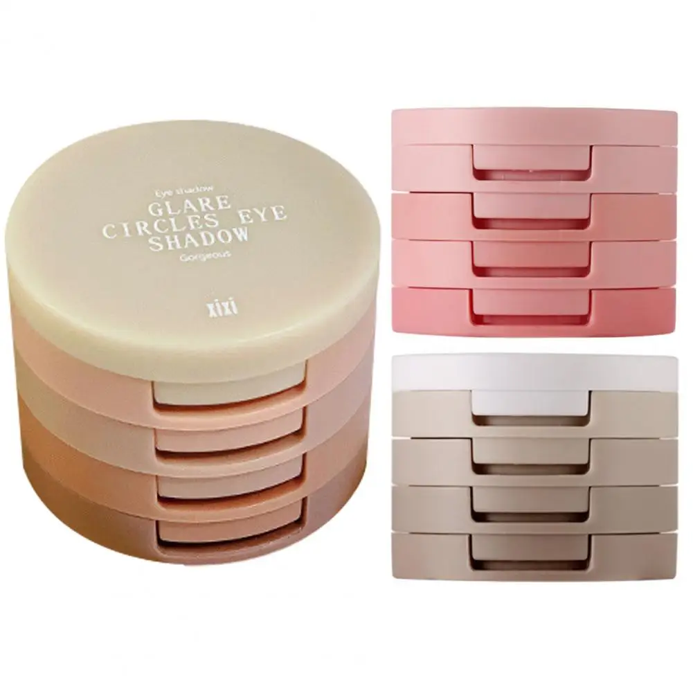 Blusher Eyeshadow Palette High Pigment Eyeshadow Palette 4 Colors Matt Shiny Sequin Texture Eye Shadow Eye Makeup