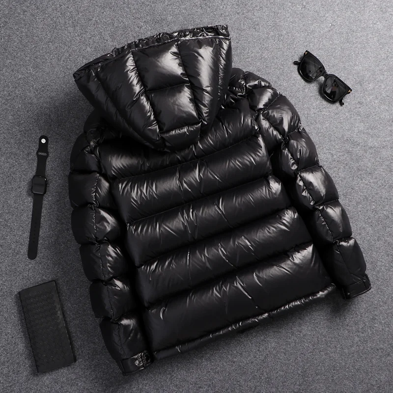 

Men’s 2023 Winter Jacket Men Clothes Short Bright Thick White Duck Down Coat Ladies Warm Hooded Outwear Veste Homme