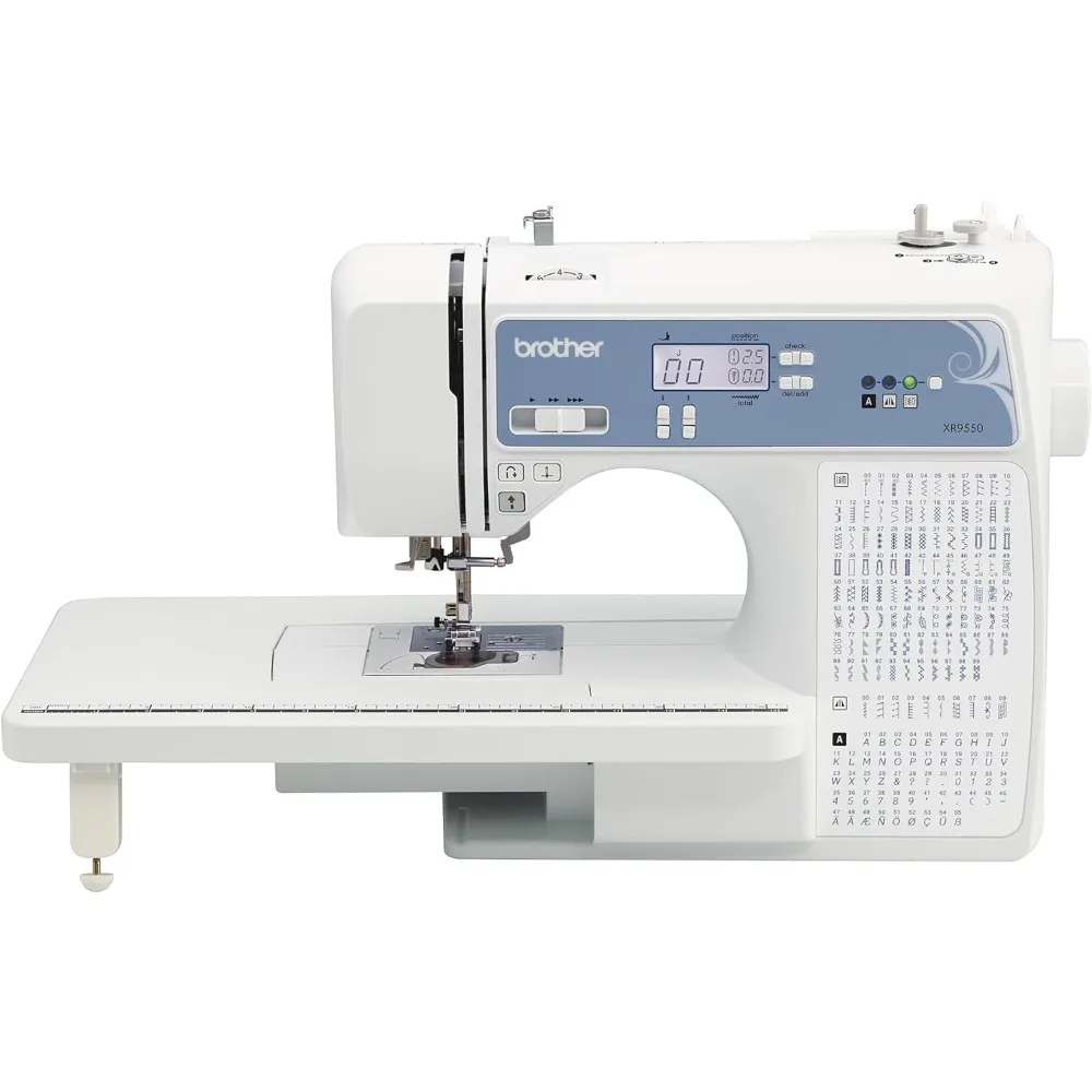 

Sewing and Quilting Machine, Computerized, 165 Built-in Stitches, LCD Display, Wide Table, 8 Included Presser Feet, White