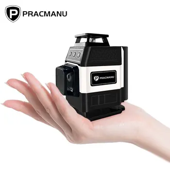 Pracmanu Mini 16 Lines Laser Level 4D Self-Leveling 360 Horizontal and Vertical Cross Green Line Laser Level with Remote Control