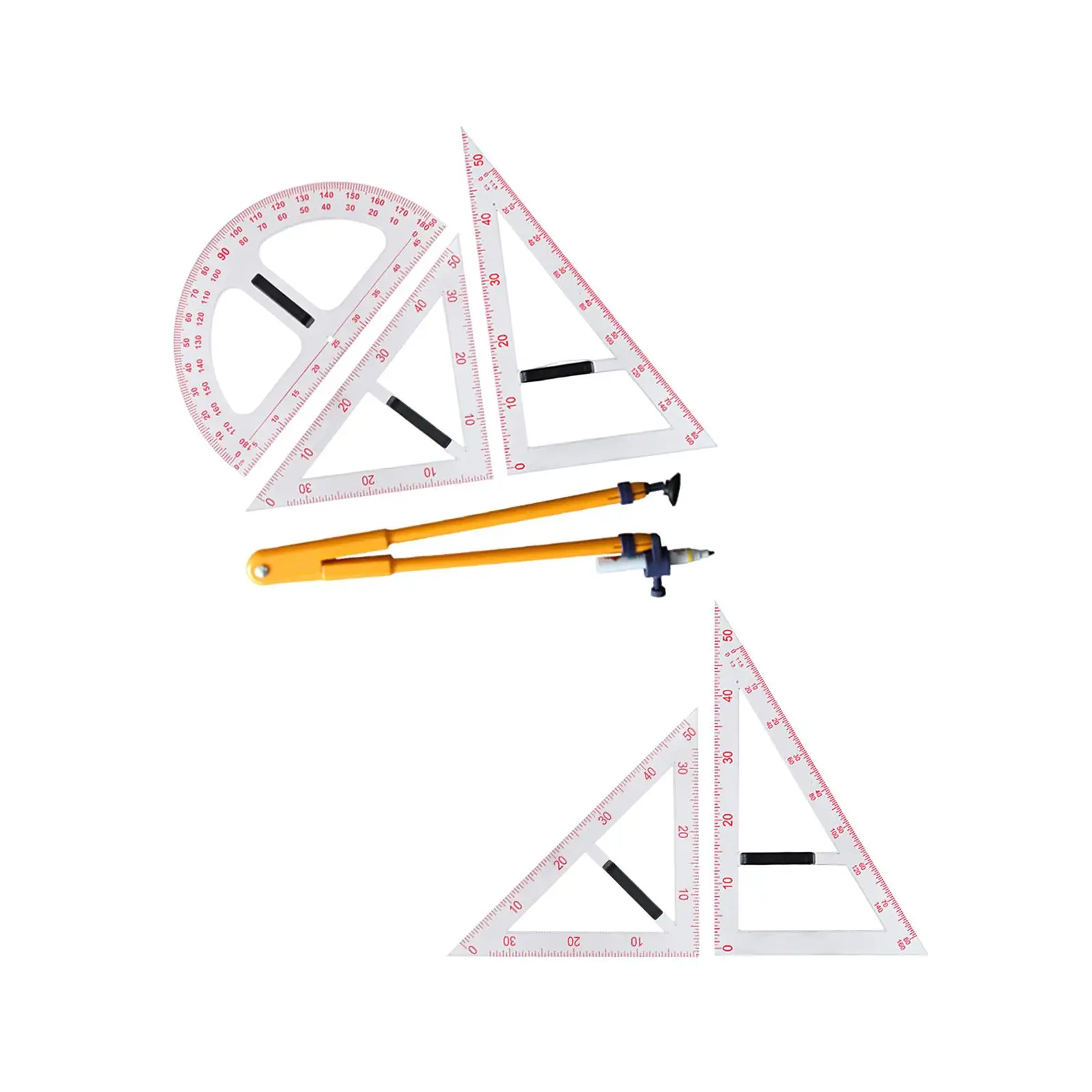Geometry Measurement Tool with Detachable Handle Compass Accuracy Drawing for Classroom Whiteboard Black Board Teachers Drafting