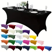 4FT/6FT/8FT Spandex Table Cover Table Universal Fitted Stretch Tablecloth for Party, Banquet, Wedding and Events 1