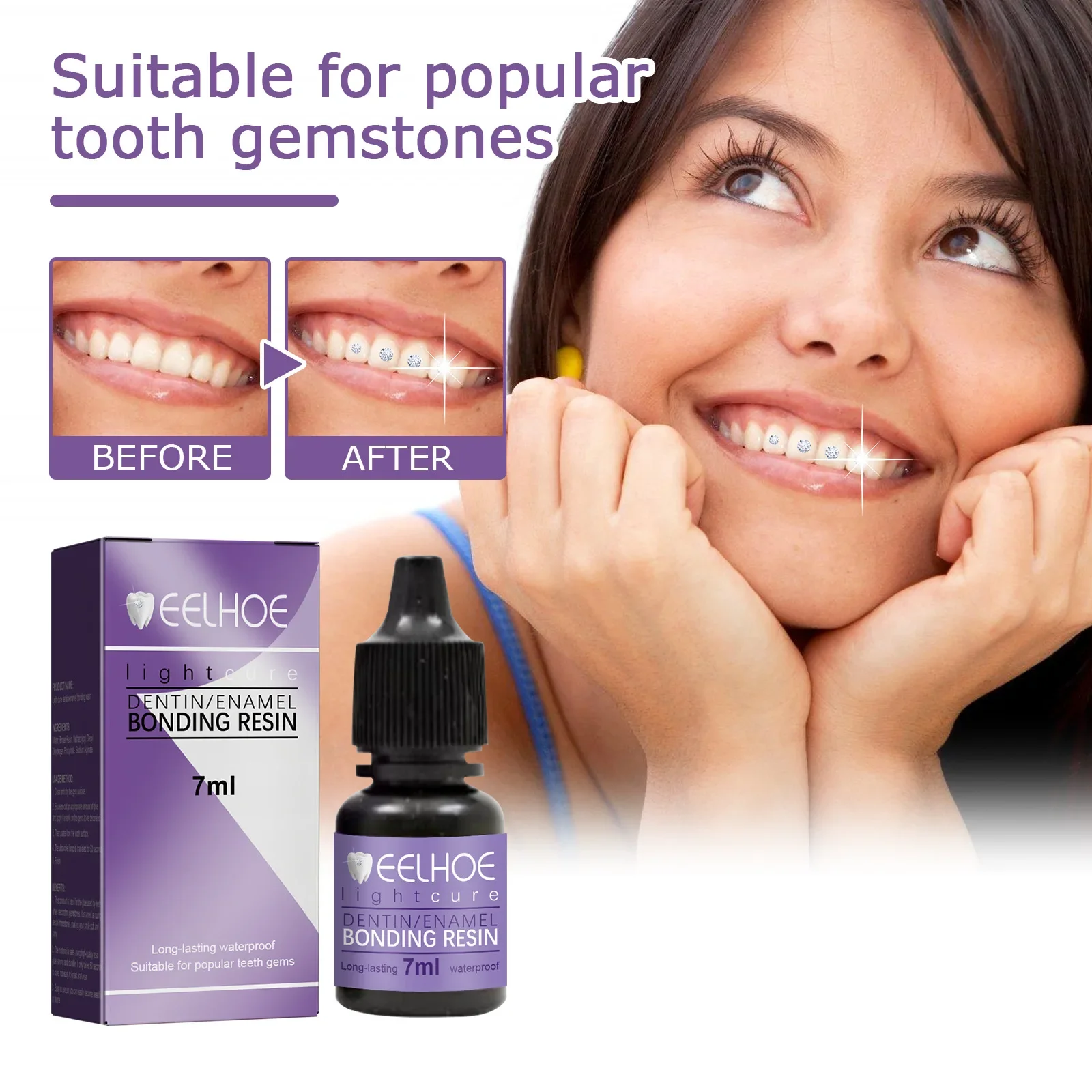 

Sdotter New Tooth Gem Decoration Glue Beautiful Smile Tooth Jewelry Orthodontic Adhesive Gel Dental Diamond Inlay Self-adhesive