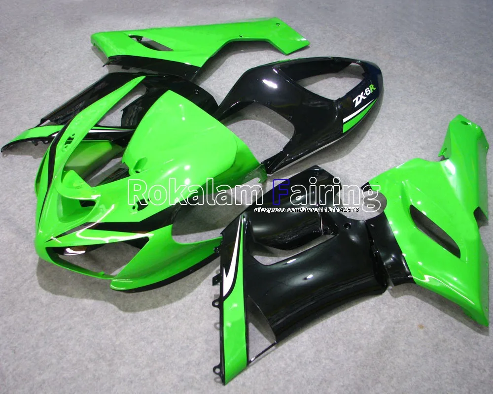 For Kawasaki Fairings Zx6r Ninja 2005 2006 Green Black Kit 636 Zx 6r