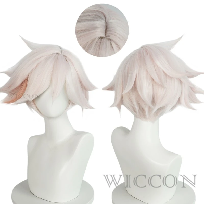 

Angel Wig Anime Cosplay Women Short Pink Hair Angel Dust Cosplay Spider Demon AD Wig Wig Free Wig Cap