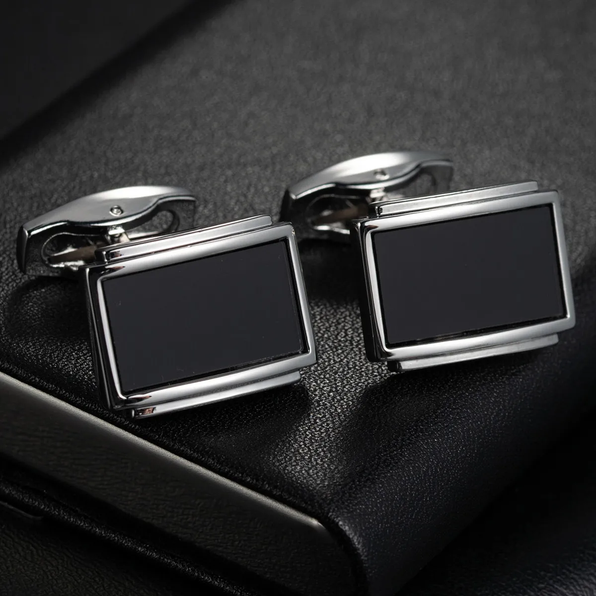 Rectangle Enamel Copper Material Square Cuff Men's French Shirt Cufflinks crystal cufflinks