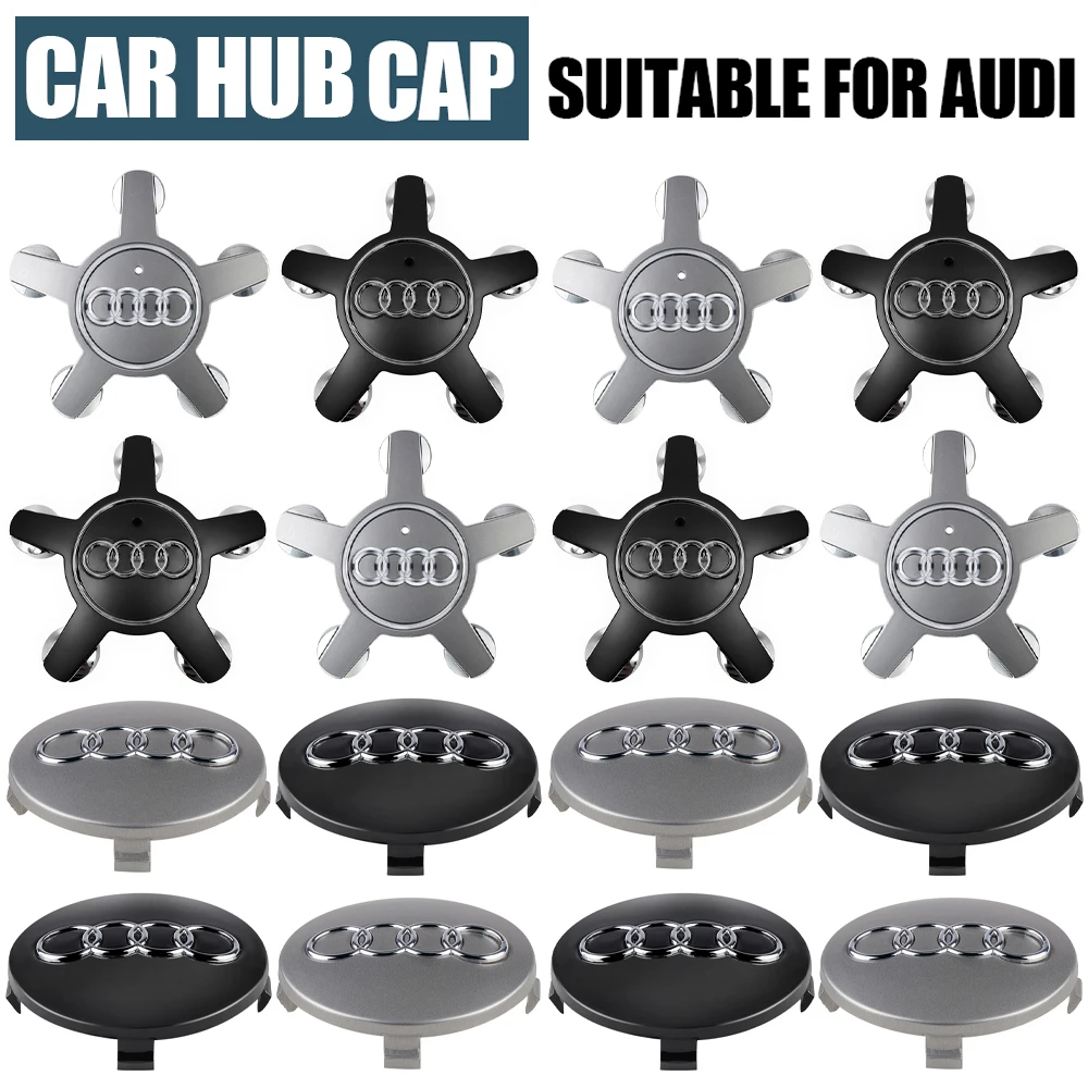 4 Pz 59Mm 128Mm Car Wheel Center Cap Coprimozzo Accessori Decorazione Per Audi A4 B8 B6 B7 A3 8P 8V 8L A6 C7 C6 C5 A5 Q5 A1 A6