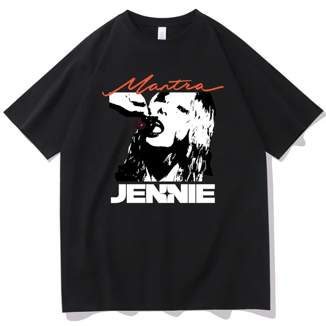 アイドル Mantra Oversized T-shirt (Black) jennie Jennie Mantra T-shirt O-Neck Short Sleeve Shirts Fans Gift