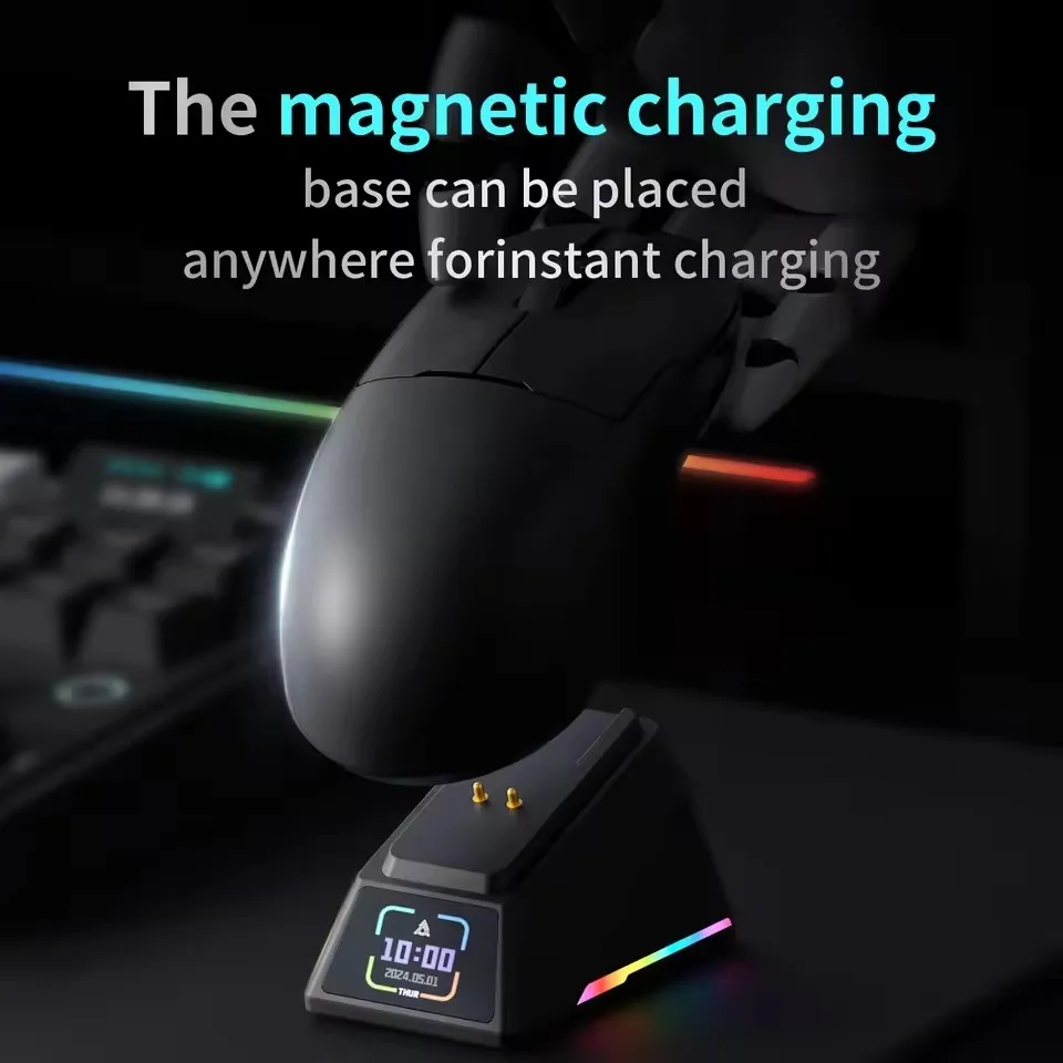 AJAZZ AJ159 AJ159P APEX 2.4G USB Wireless Mouse RGB Magnetic Charging Base Bluetooth 2.4G Gaming Mouse 26000 DPI Mice for Gamer