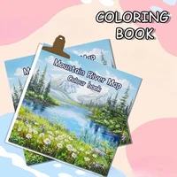 Adult Picture Book: Coloring Book Mountains and Rivers Pictures on Thick Paper The Ideal Gift for A Multi-color Pencil Art Party 1