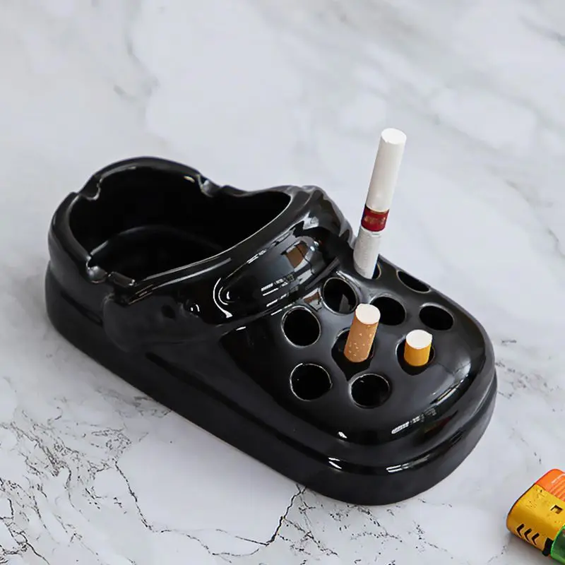 Ceramic Ashtray Cave Shoes Ceramic Ashtray Office High Beauty Cute Living Room Home Trendy Ashtray Desktop Anti Fly Ash