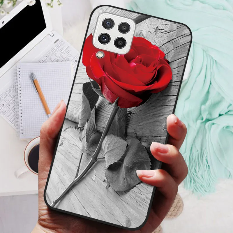 Black Silicone Soft Case with Lion and Wolf Design - Protective Shell for Samsung Galaxy A22/A22s 5G