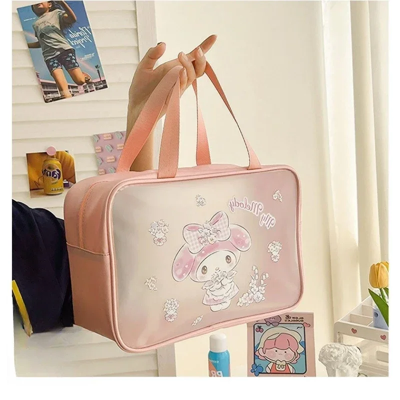 

Аниме Kawaii My Melody Cinnamoroll Hellokittys Kuromi милый стиль Ins водонепроницаемый портативный туалетный пакет для хранения косметики