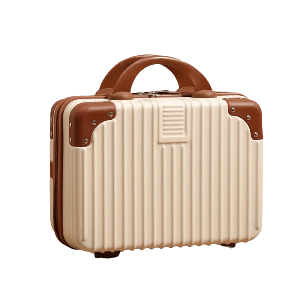 Retro Makeup Travel Case Square Mini Handheld Suitcase With Strap_voghion.com