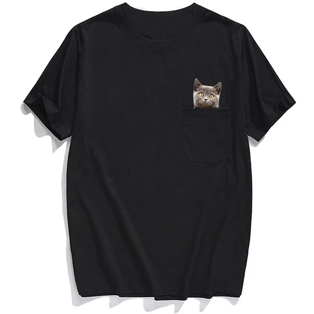 CLOOCL T Shirt de marque la mode pour hommes et femmes avec chat imprim Hip Hop