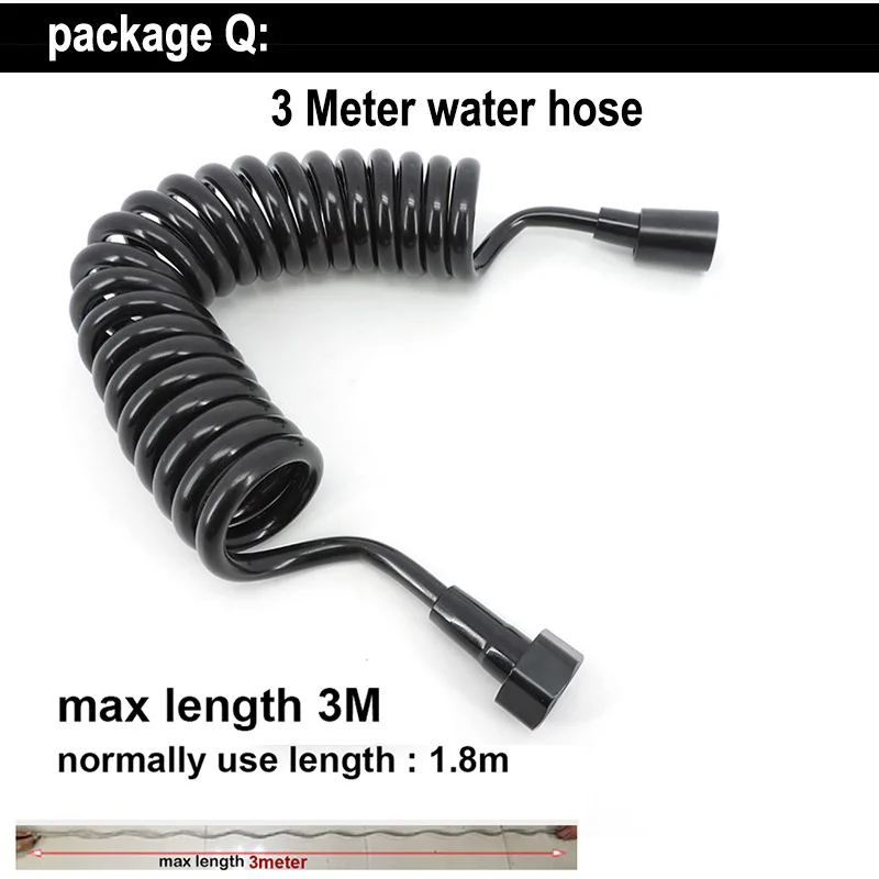 Handheld Black Bidet Sprayer with Shower Head and Water Valve Holder
