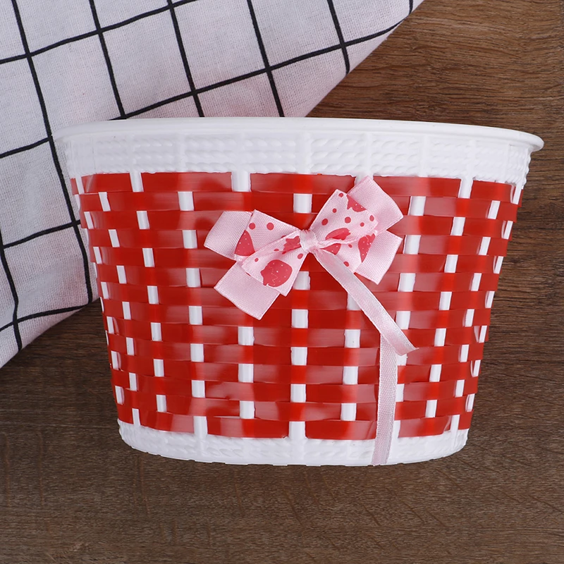 Children's Bicycle Front Basket with Bowknot Design
