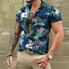 2024 Hawaiian Leaf Plant Shirts For Men Floral Short Sleeve Casual Oversized Tops Social Everyday Streetwear Clothing Tropical 1