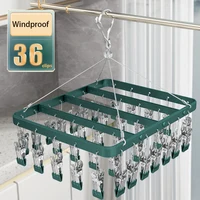 Light Luxury Windproof Socks Rack Aluminum Alloy Underwear Socks Hanger Clothes Clips Towel Drying Rack Wardrobe Organizer 1