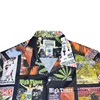Retro Rayon Print Poster Pattern Hawaii Short Sleeve Shirt Summer Mens Womens Fashion WACKO MARIA Shirt 3