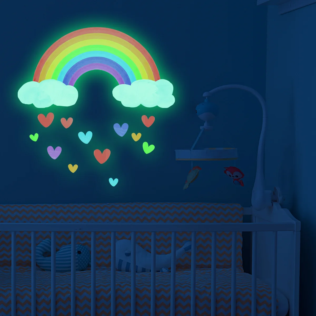 

Luminous Rainbow Clouds Love Wall Stickers Self Adhesive Decorative Wall Stickers