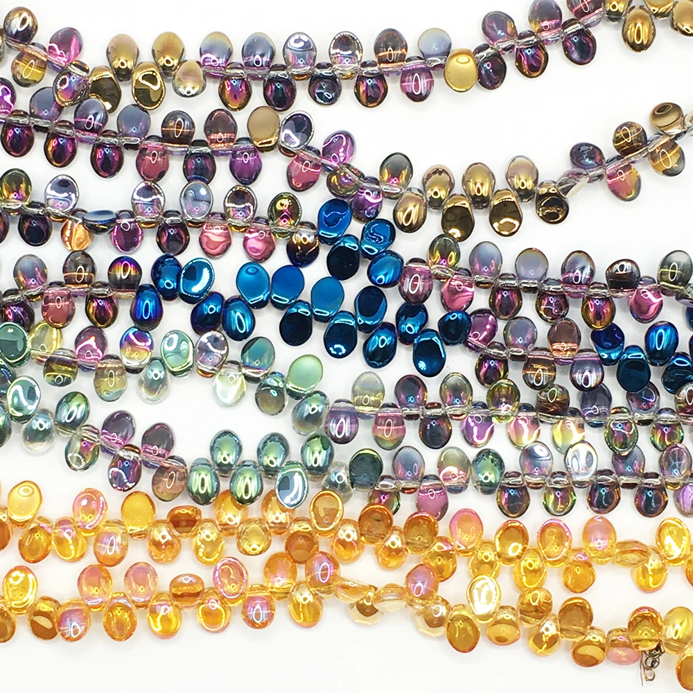 

50Pcs 6x8/6x12mm Austria Crystal Shiny Teardrop Pendant Crafts Meterial for DIY Making Jewelry Needlework Earings Accessories