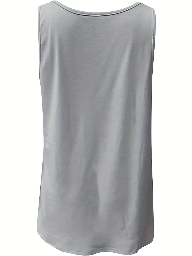 Plus Size 1XL-5XL Women's Casual Loose Comfortable Fit Patchwork Pleated Sleeveless Tank Tops 2