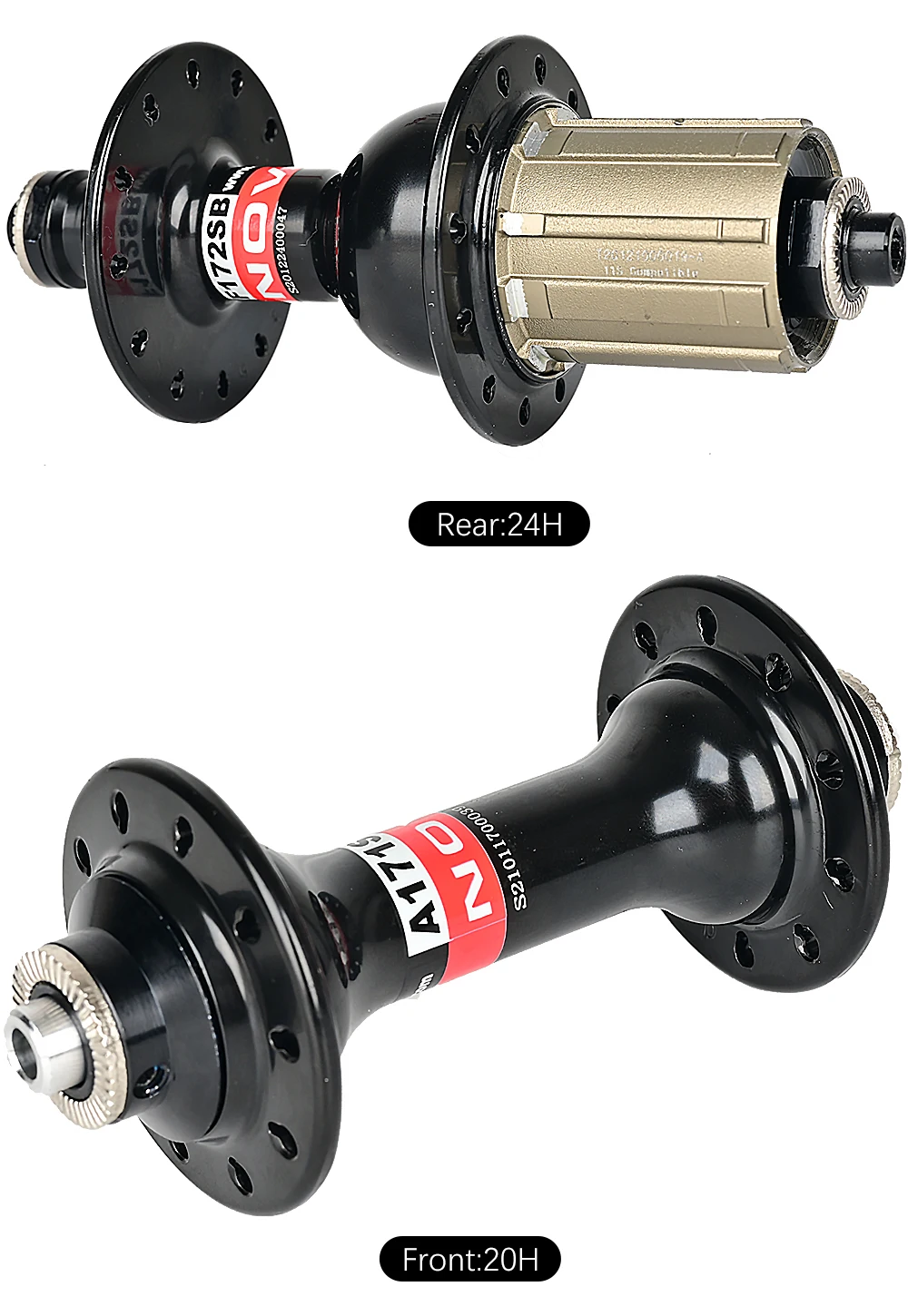 新品未開封 Bicycle New Fan Back 2個セット ニューファン Novatec A171SB/F172SB Road Bike Hubs Front 2 Rear 4 Sealed