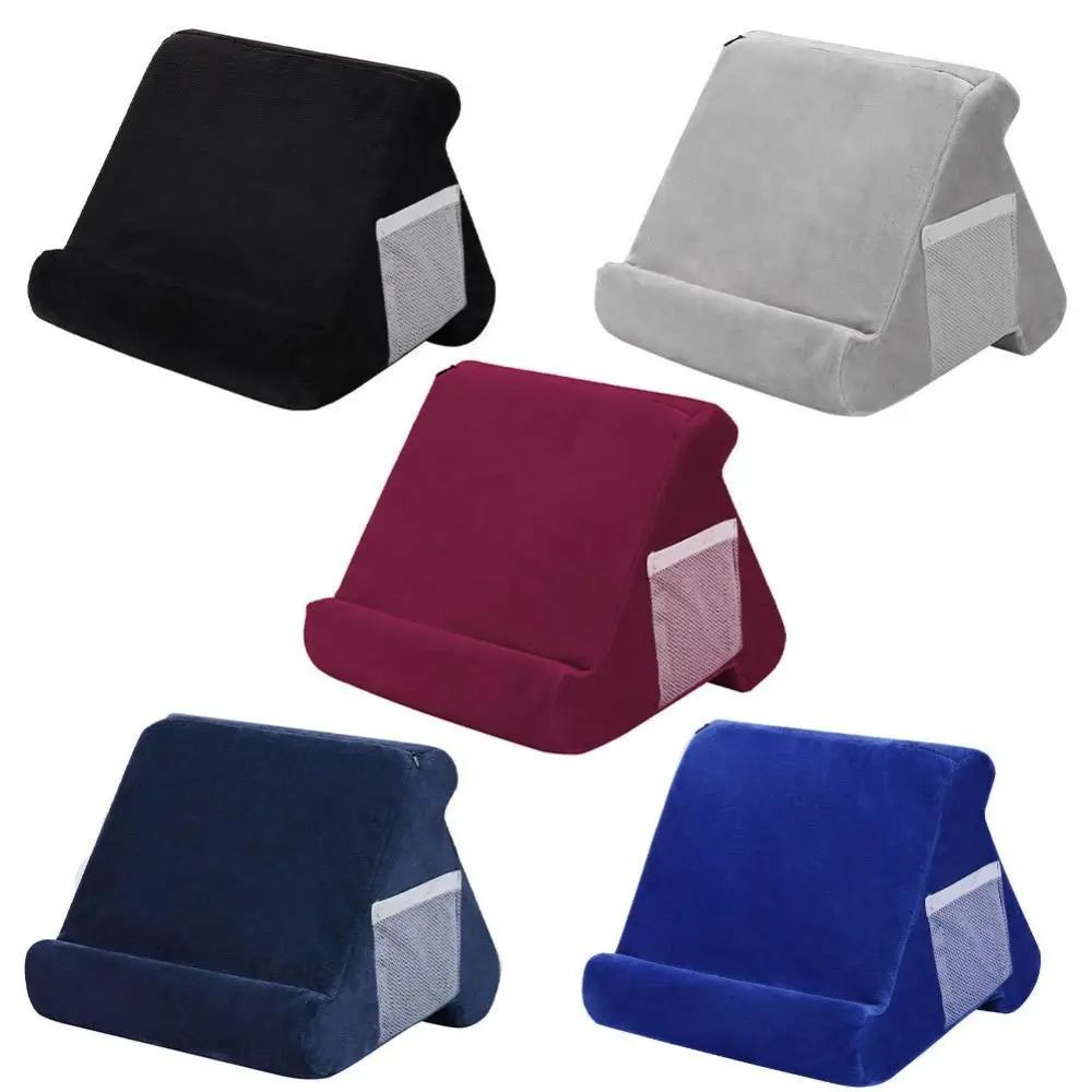 Multi-Angle Soft Tablet Rest Cushion Soft Detachable Sponge Pillow Tablet Support Multifunctional with Mesh Pocket