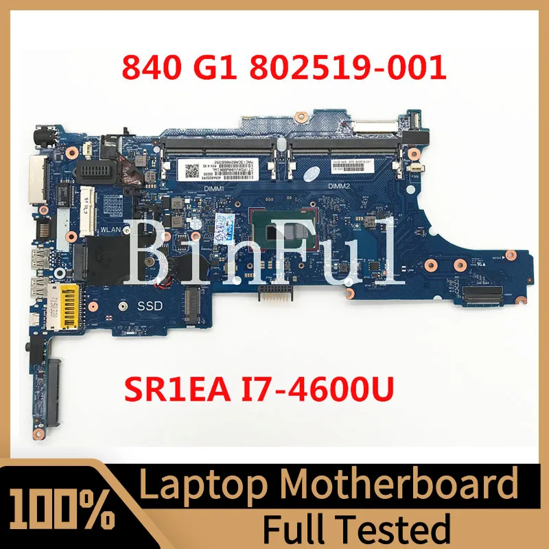 

802519-001 802519-501 802519-601 для HP 840 G1 материнская плата для ноутбука 6050A2560201-MB-A03 с процессором SR1EA I7-4600U 100% полностью протестирована ОК