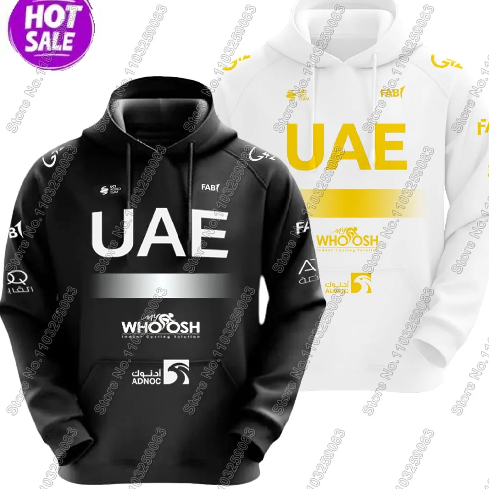 UAE Team Men Hoodie Black Sweatshirt Tadej Pogačar Clothing Hoody Streetwear Casual Pullover Jackets Unisex Coats