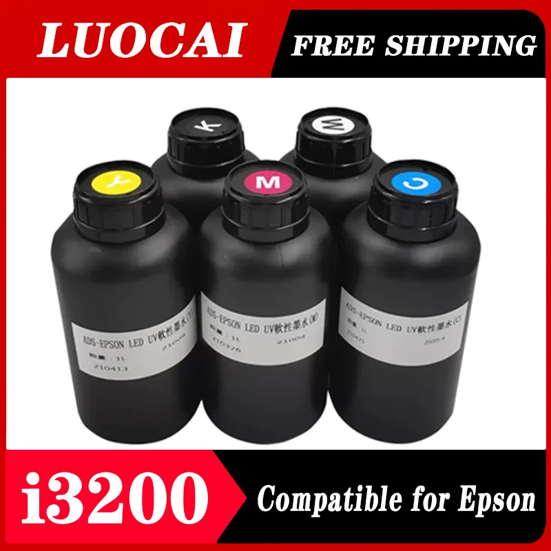 

1000ML i3200 LED UV Ink For EPSON I3200 Printhead UV Flatbed Printer Hard / Soft / Neutral UV ink Modified Printer PVC acrylic