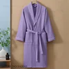 100% coton Couple Robe gaufre peignoir Robe Kimono Yukata maison vêtements décontracté femmes vêtements de nuit printemps été vêtements de détente