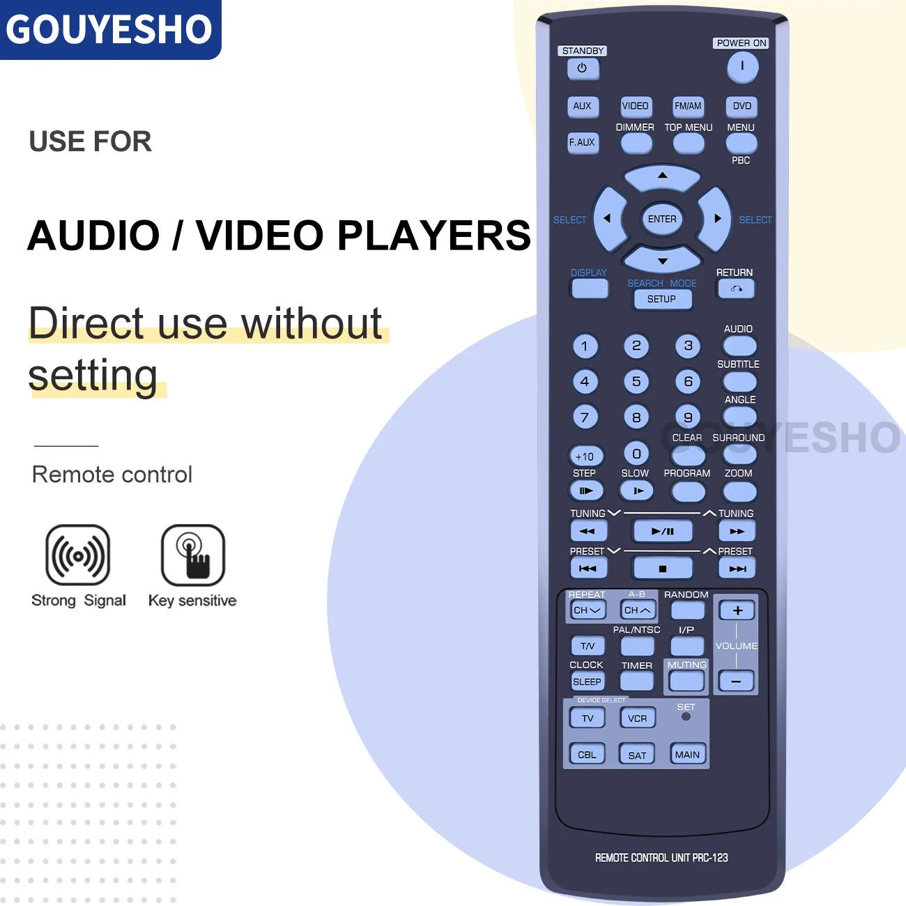 

New Remote Control for Sherwood PRC-123E PRC-123 VR-652 VR-652 SAT VR-652B PRC-101 Hollywood at Home DVD Theater System