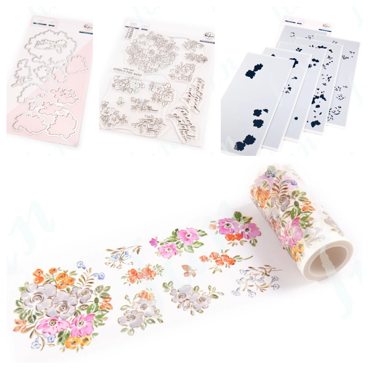 Blooming Grace Friends Metal Cutting Dies Stamps Stencil for Washi Tape Scrapbook Diary Decoration Embossing Template