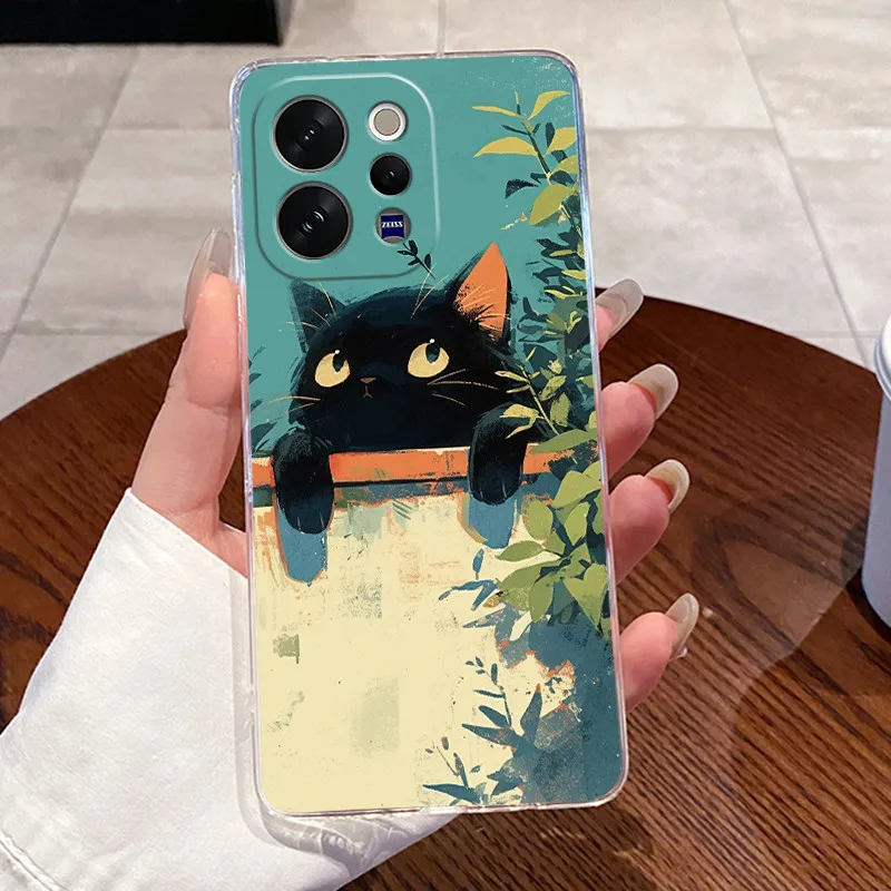 Aesthetic Lovely Cartoon Silicone Phone Case - Transparent Soft Back Cover