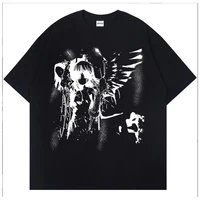 Retro Angel Print Short-sleeved Women T-shirt Summer  Harajuku Casual   Loose Cotton Oversize Women's T-shirts Female Clothing - Image 6