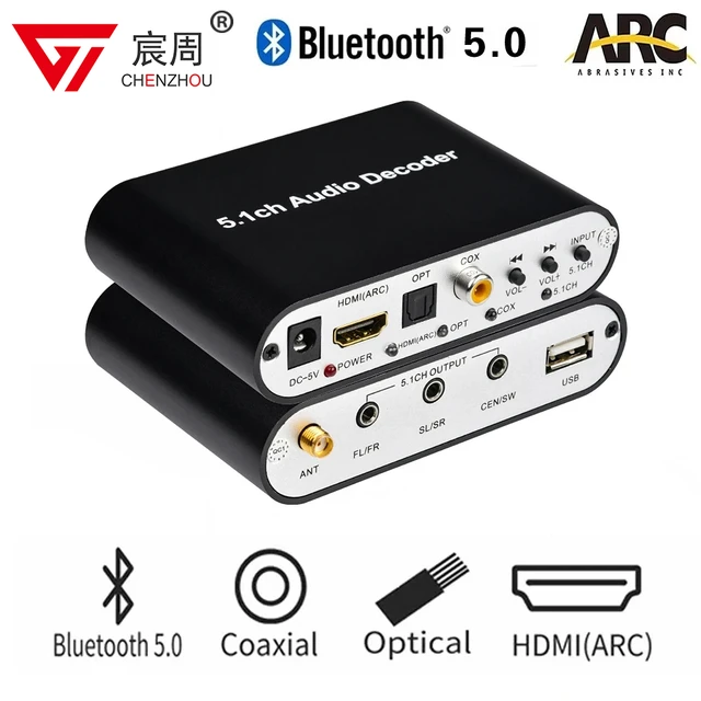 HDMI DTS 5.1 Audio Decoder Bluetooth 5.0 Receiver DAC AC3 FLAC APE 4Kx2K  HDMI to HDMI