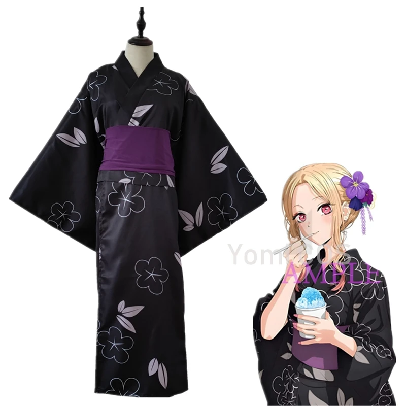 

Anime My Dress-Up Darling Marin Kitagawa Cosplay Costume Summer Festival Kimono Outfits Halloween Carnival Suit Cute Traditional