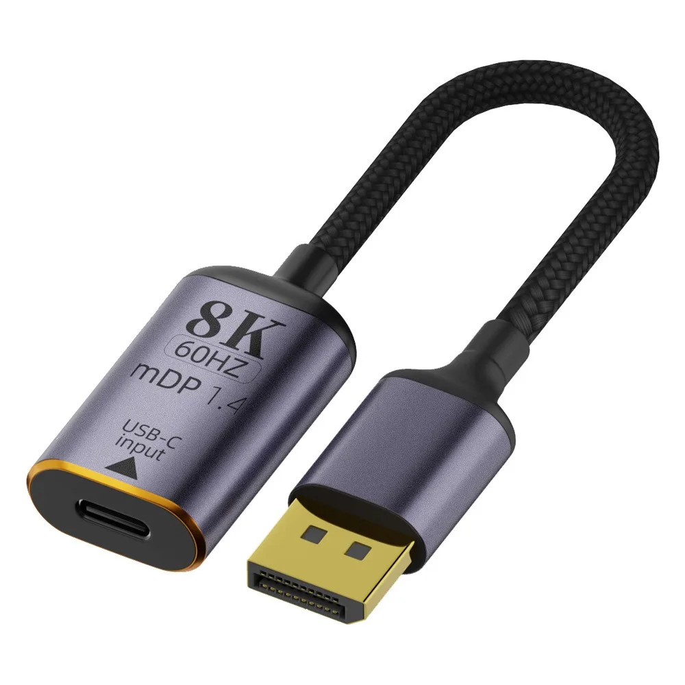노트북 TV용 프리미엄 HDMI 호환 USB-C 비디오 어댑터, C타입 DP/미니 DP 변환기, 수-암, 8K 60Hz