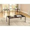 BOWERY HILL 3 Piece Glass Top Coffee Table Set in Black 2