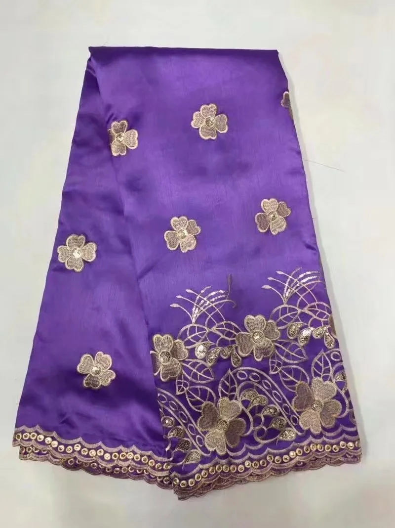 

Purple African George Lace Fabric With Sequin African George Fabric 2024 Top Quality French Lace Fabric For Nigerian Party Dress