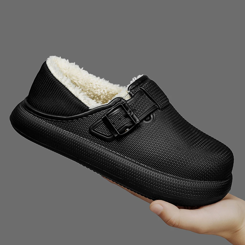 Winter Slippers for Men Half Shoes Anti-Skid Kitchen Shoes Lightweight Eva Slides Comfortable Male Sandals Chaussures Homme Luxe