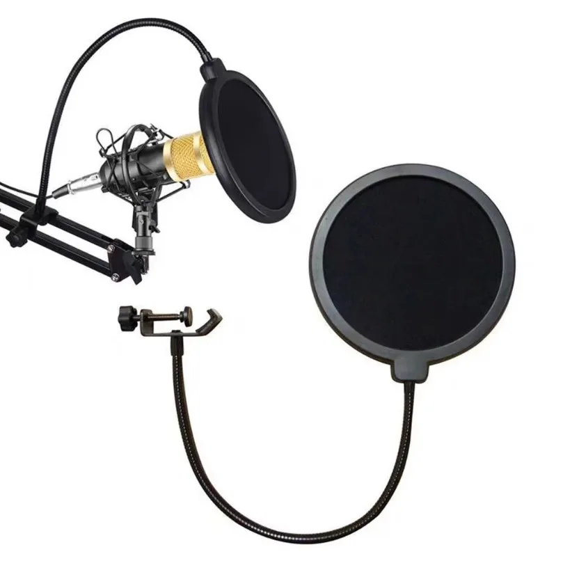 VIKEFON accessoires de Microphone filtre PoP en métal pare-brise de Microphone universel pour Microphone à condensateur d'enregistrement en Studio